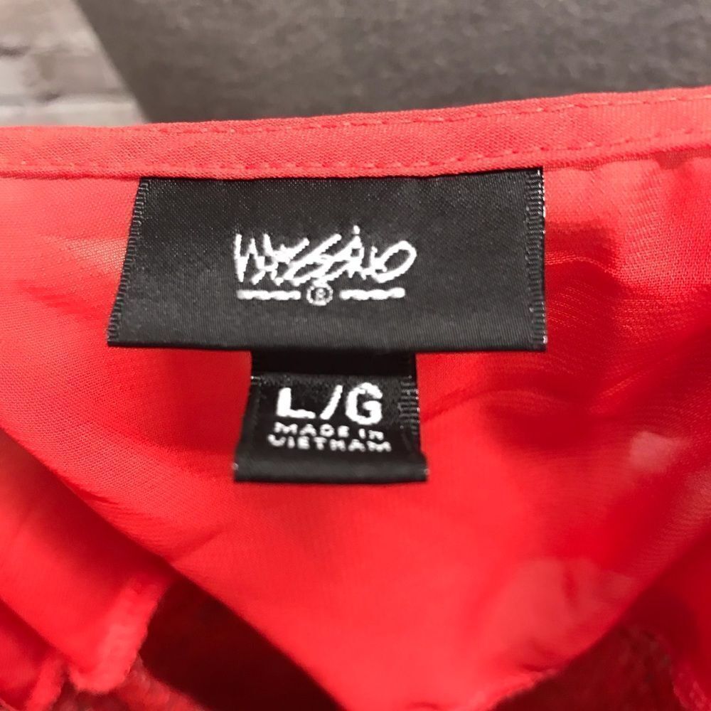 Mossimo Red Dolman Sweater Chiffon Back Large - Picture 5 of 5